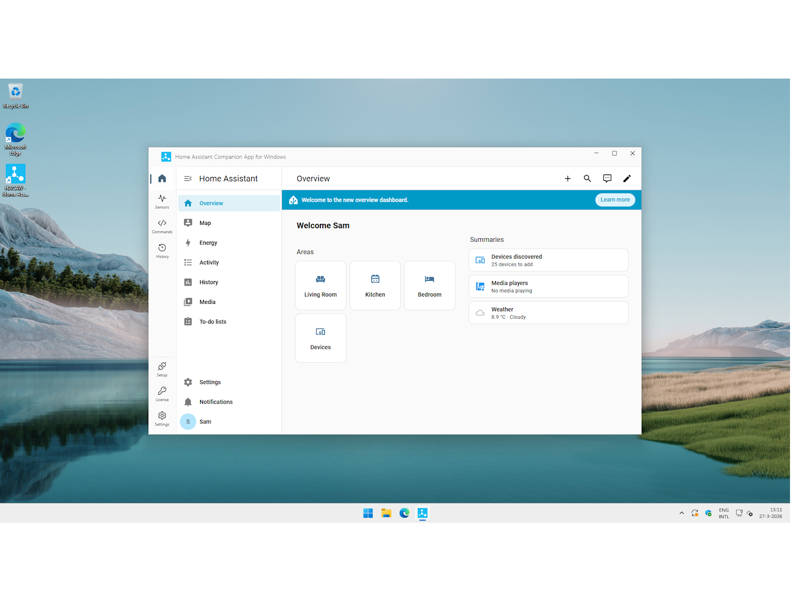 HACAW running on a full Windows desktop - light theme